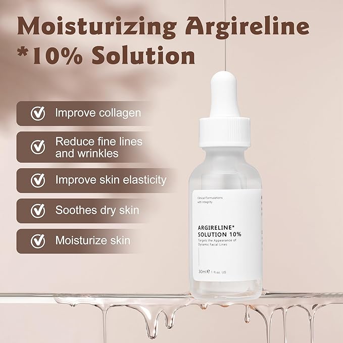 Argireline Serum For Face, Advanced Anti-Wrinkle Facial Serum For Women, Moisturizing Argireline 10% Solution For Face, Argireline Peptide.Suitable For All Skin (1, 2PC)