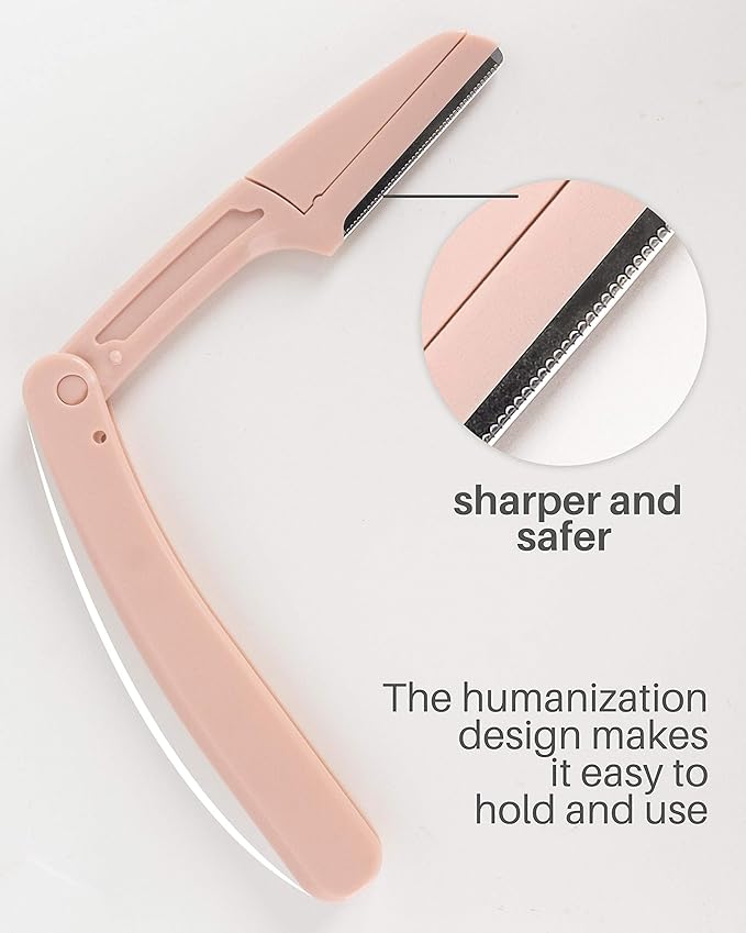 Eyebrow Razors for Women, 15 Pcs Safe Dermaplane Razor, Dermaplaning Tool for Face, Foldable Eyebrow Razor for Women and Men that Helps Smooth the Skin, 3 Colors