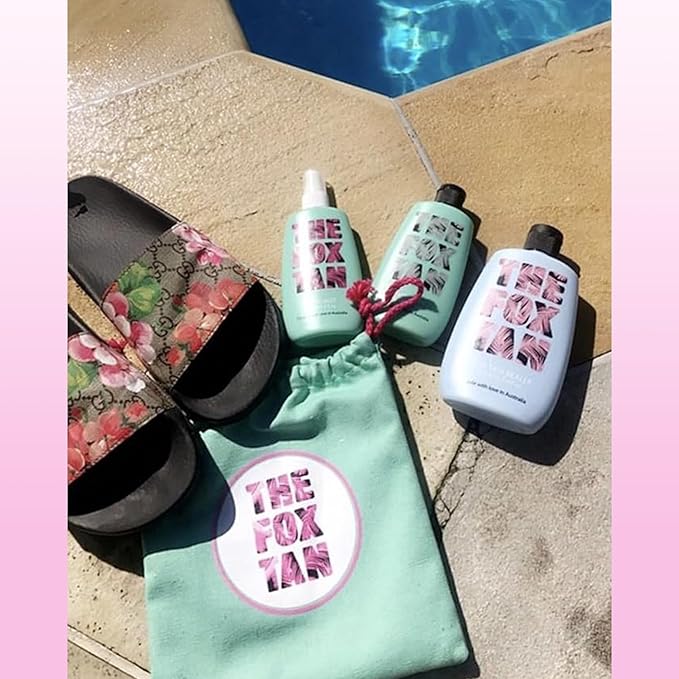 The Fox Tan Triple Threat Bundle, Hydrating Natural Tanning Accelerators For Deeper & Darker Tans, Vegan & Cruelty Free, 120mL x2 + 220 mL (3 Pieces)