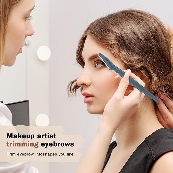 D 18 PCS Eyebrow Razor,Dermaplane Razor,Face Razors for Women,Dermaplaning Tool for Face,3 Colors Facial Hair Shavers with Precision Cover,Facial Hair Remover for Women,Eyebrow Trimmers for Men(Gray)