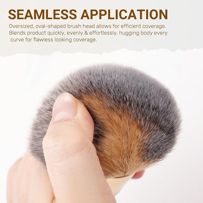 Bronzer Tan Self Tanning Brush, Vegan Large Kabuki Brush for Powder Foundation Self Tanner Applicator Brush, Professional Kabuki Foundation Blush Self Tanner Blending Brush for Face