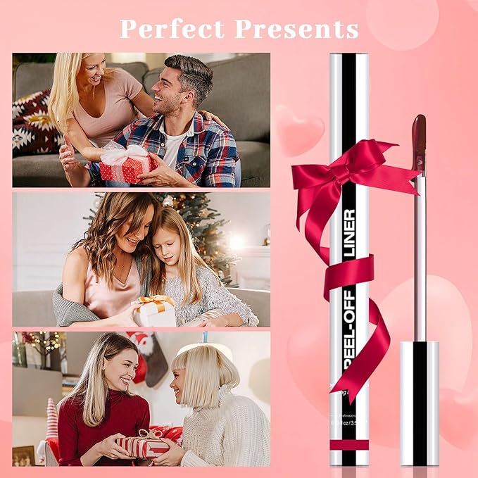 Peel Off Lip Liner Stain - Long Lasting Natural Lip Stain Transfer-proof Lip Liner, Moisturizing Waterproof Lip Gloss Stain, Highly Pigmented Color for All Skin, Ideal Gifts for Women (Coffee)