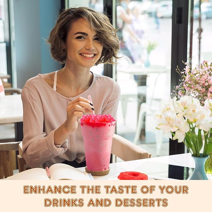 Fanale Strawberry Popping Boba Pearls, Vegan, Non GMO, Gluten Free, Fat Free, Perfect for Bubble Tea, Smoothies, Ice Cream, Desserts, and Beverages 1lb x 12.