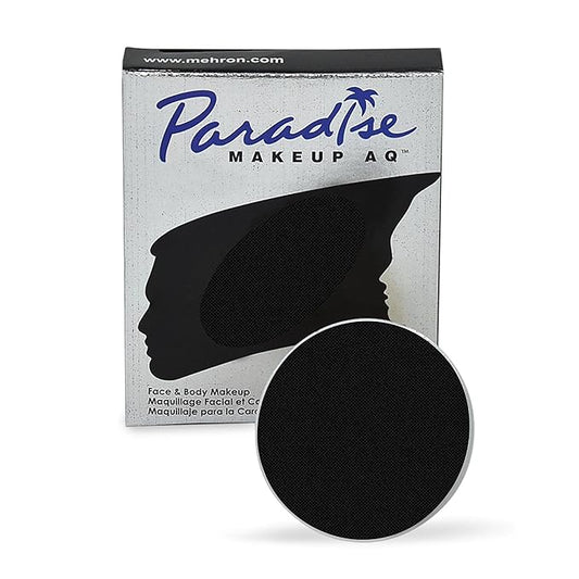 Mehron Makeup Paradise Makeup AQ Refill Size | Stage & Screen, Face & Body Painting, Beauty, Cosplay, and Halloween | Water Activated Face Paint, Body Paint, Cosplay Makeup .25 oz (7 ml) (BLACK)
