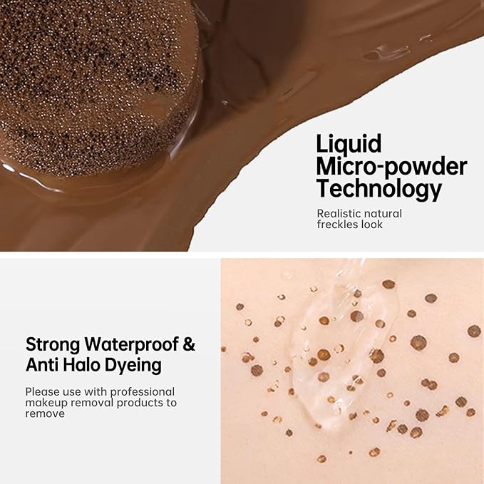 Freckle Cushion Natural Like Freckle Makeup Fake Freckles Pen Waterproof Long Lasting Quick Dry, Get Sun-kissed Stars Makeup Freckle in One Press, Fresh Brown, 15g