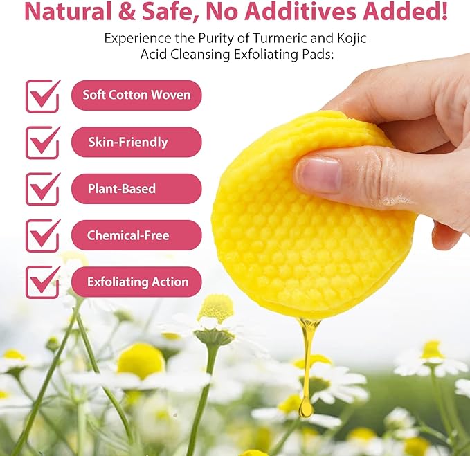 Turmeric cleansing pads,40pcs turmeric exfoliating
