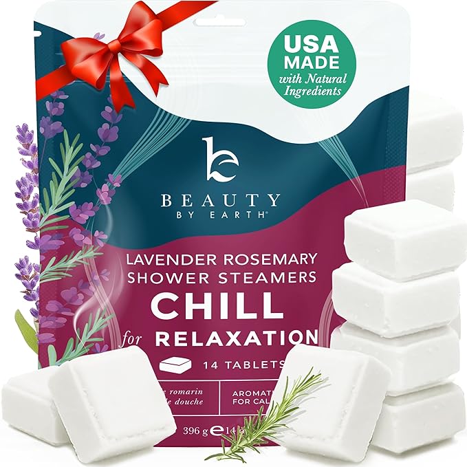 Shower Steamers Aromatherapy - USA Made with Natural Ingredients & Lavender Oil, Large Shower Bombs for Stress Relief, Relaxing Spa Gifts for Women & Men, Luxury New Mom & Nurse Gifts