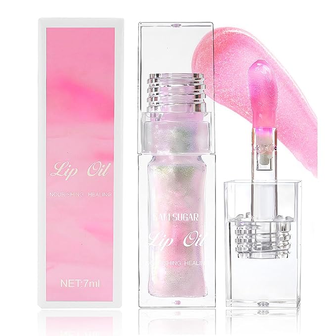 Bossup Color Changing Lip Oil，Magic Color Changing Lip Oil V2，Warm Change Moisturizing Lip Gloss，Hydrating Lip Gloss Lip Balm Lip Care，Long Lasting Non-sticky Nourishing Repairing Primer Lip Tint…