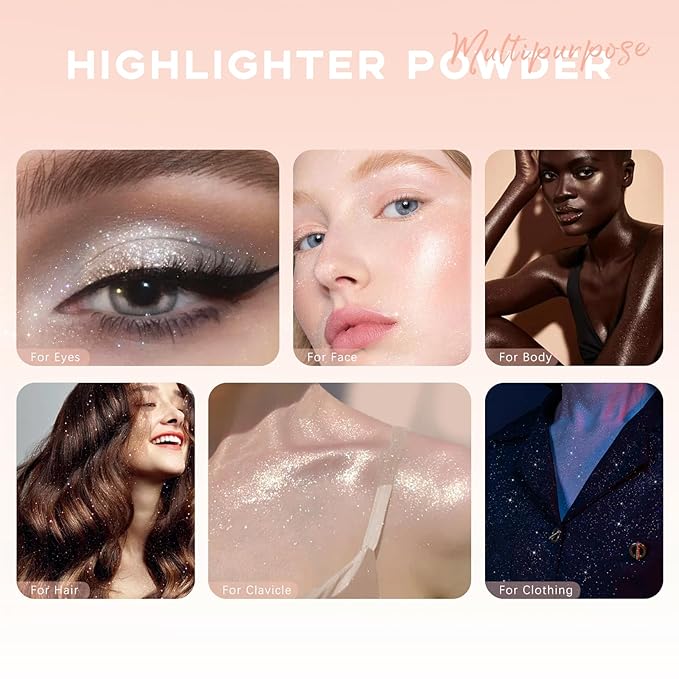 Highlighter Makeup Powder, Body Shimmer Sparkle Face Highlighter Women01#