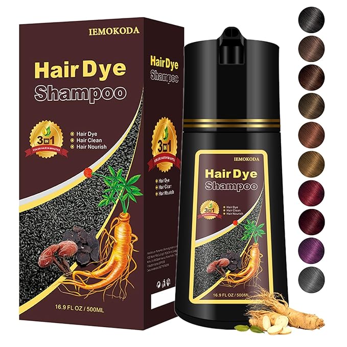 Cherry Brown Hair Dye, Hair Dye Shampoo for Men and Women, Hair Color Shampoo For Home Use, Shampoo Para Canas, Hair Dye Shampoo 3 in 1, 16.9 Fl Oz (Cherry Brown)