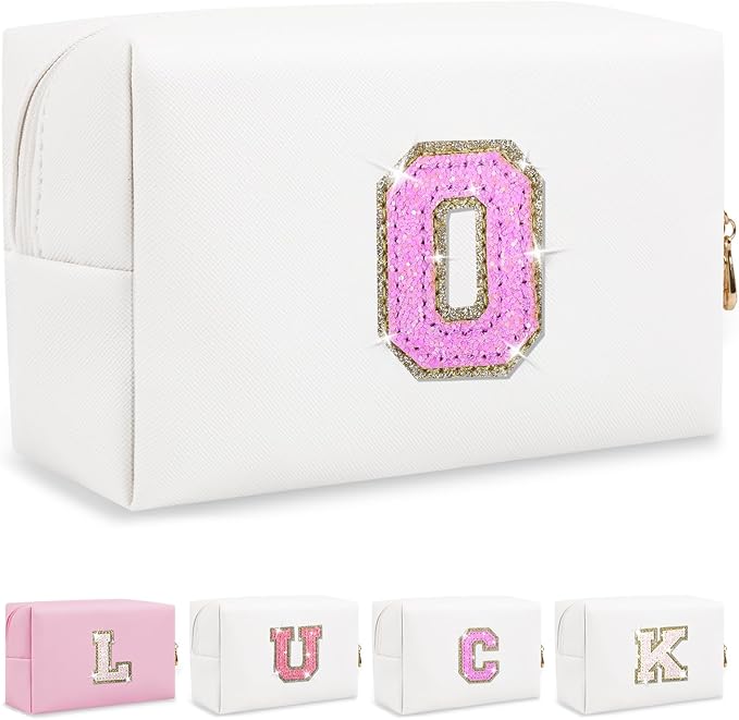 Personalized initial letter makeup bag,