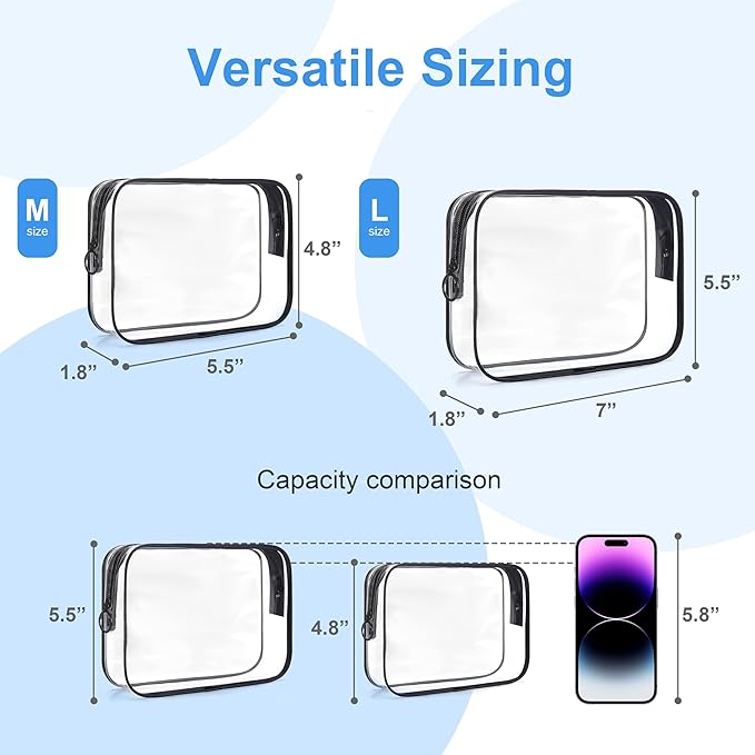 Tsa approved toiletry bag,2 pack