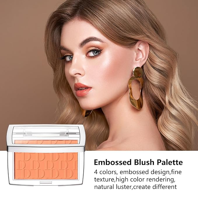 Embossed Blush, Palette Pink Dark Powder Blush Palette