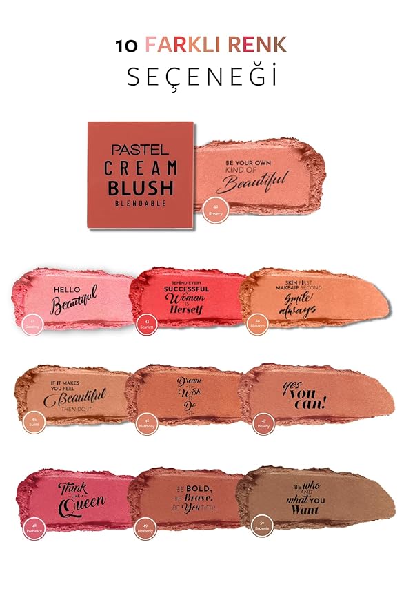 Pastel Cream Blush 42 | Pink | Fresh | Healthy & Natural Look | Ligh Weighted Formula | Sebum Control Richly Pigmented | Easily Blendable | Long Lasting | Semi Matte | 0.18 oz.