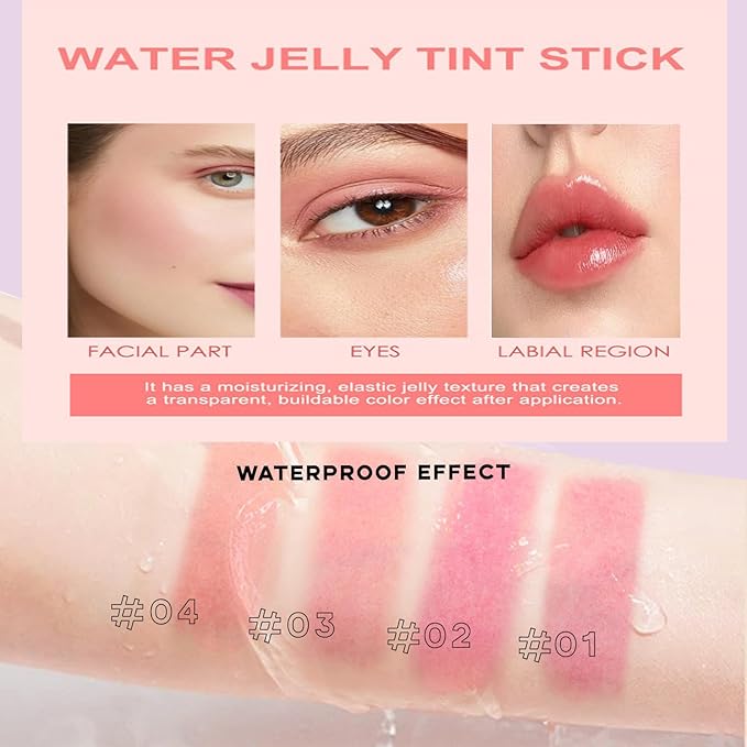 Milk Jelly Blush - Milk Blush - Sheer Cheek & Lip Stain，Long Lasting Milk Jelly Tint Have Transparent & Bright Colors (#3 coral)