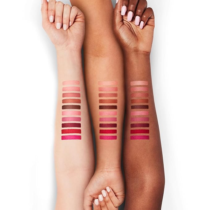 Buxom Full On Glossy Lip Oil in White Russian Power Line Plumping Lip Liner in Hush Hush Henna