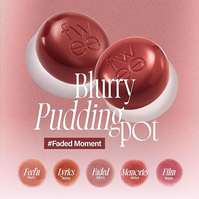 Lip&Cheek Blurry Pudding Pot | Faded Moment - Film | Makeup Blush, Buildable Lightweight, Multi-Use Soft Matte Finish | 5g