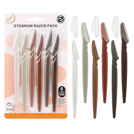 D Dermaplane Razor for Women Face - 6PCS Face Razors for Women - Eyebrow Razor with Precision Cover - Face Shaver for Men - Facial Hair Removal for Men - Neutral
