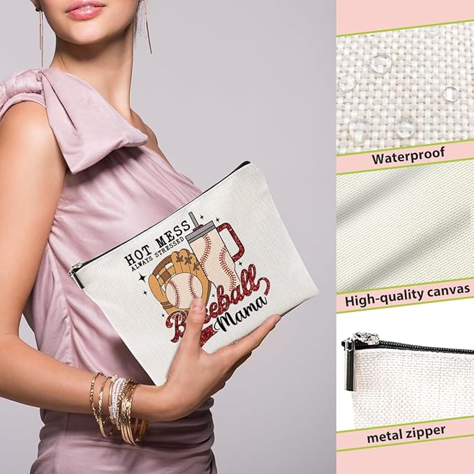 Baseball Gifts Mama Gifts Mom Gifts, Baseball Stuff Makeup Bag, Gifts for Mom Women Baseball Team Player Mam, Baseball Mama Cosmetic Bag, Baseball Coach Gifts Toiletry Bag Christmas Birthday Gifts