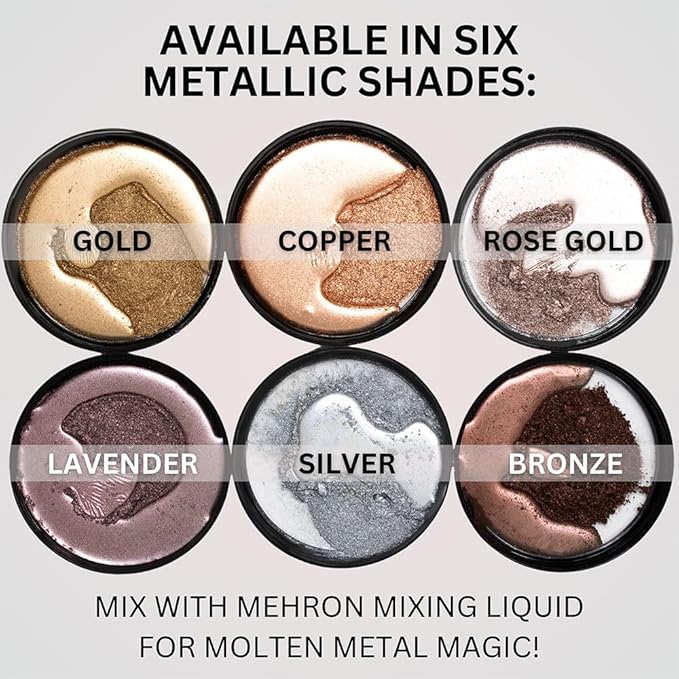 Mehron Makeup Metallic Powder (.17 oz) with Mixing Liquid (1 oz) (BRONZE)