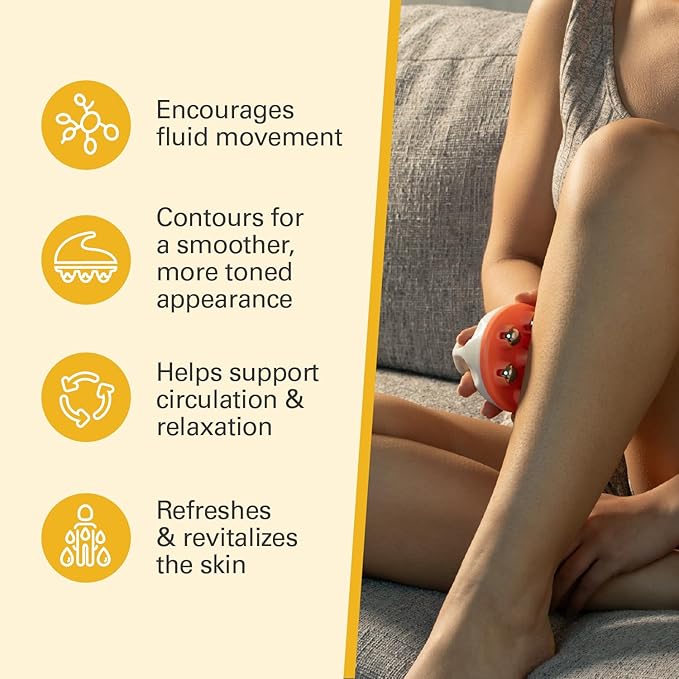 Lymphatic Drainage Massager with Cooling Steel Rollers for Body Sculpting, Cellulite & Sore Muscles, Grip-Friendly Massager with Ergonomic Design for Arms, Thighs, Glutes and Stomach by M3 Naturals
