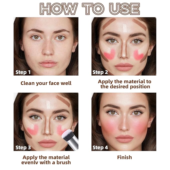 3Pcs Cream Contour Stick Makeup Set, Cream Bronzer