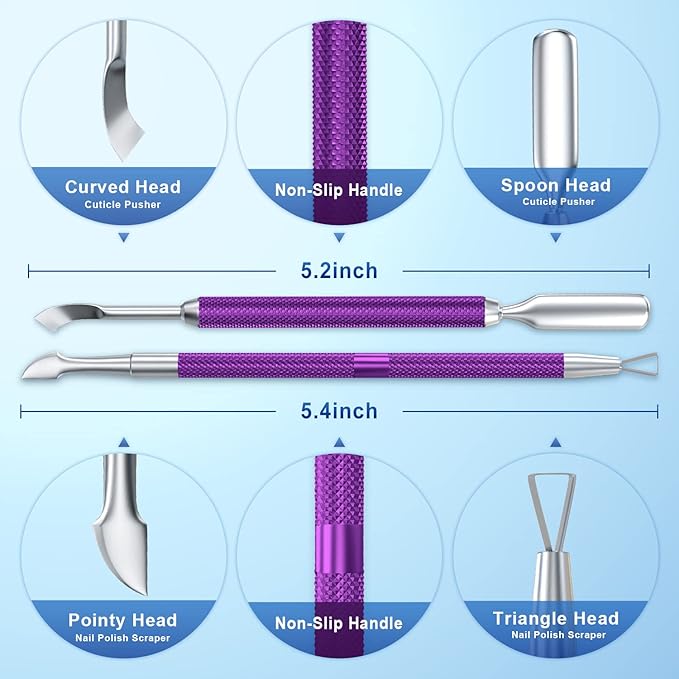 2PCS Metal Deep Purple Cuticle