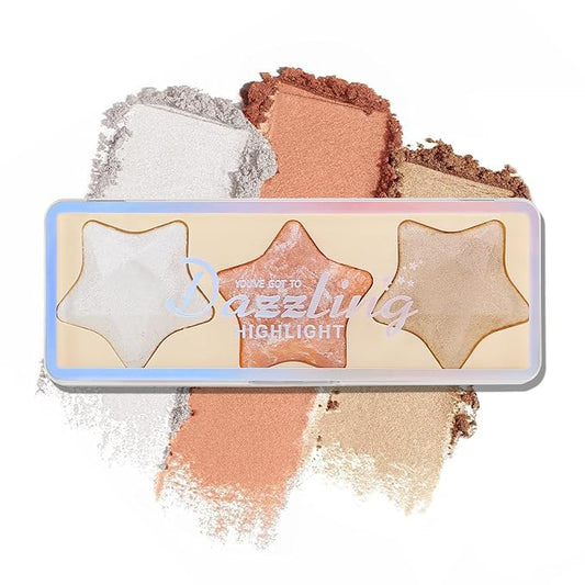 Boobeen 3 Colors Baked Shimmer Highlight & Blush