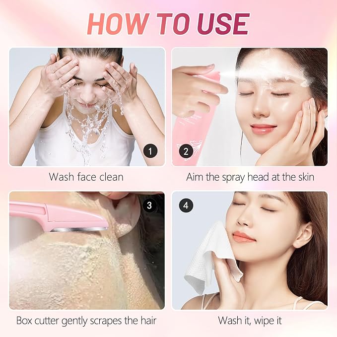 Hair Identifier Spray for Face Shaving，Facial Hair Removal For Women,face hair identifier spray，Moisturizing And Skin Care Set Spray，suitable for all skin types (1 set)