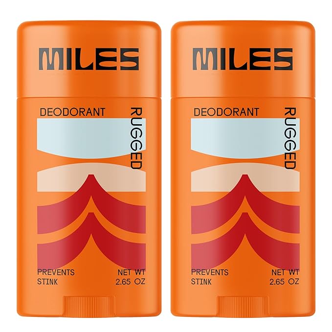 Miles Kids Deodorant for Boys and Girls - Aluminum Free Deodorant for Kids and Teens, Natural, Hypoallergenic, Made in USA - Rugged Scent, 2-Pack