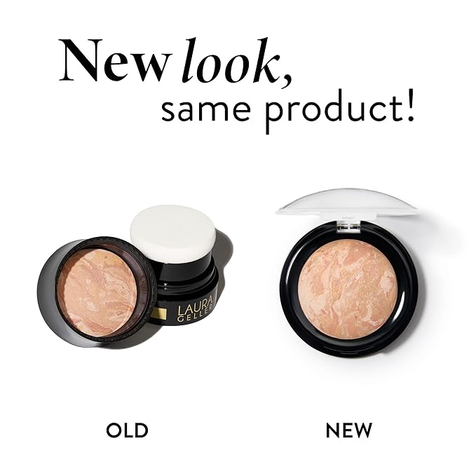 LAURA GELLER NEW YORK Award-Winning Baked Balance-n-Brighten To Go Travel Size Color Correcting Powder Foundation - Deep - Buildable Light to Medium Coverage - Demi-Matte Natural