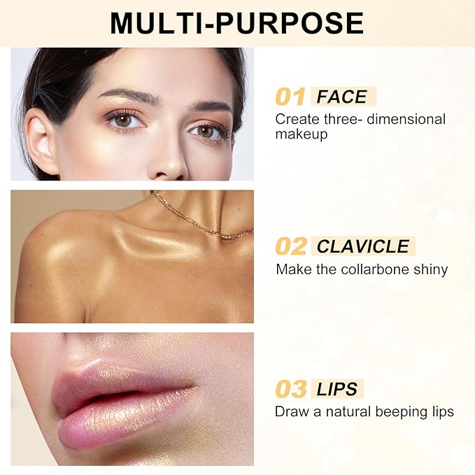 Boobeen Highlighter Makeup Highlighter Powder Palette, Shimmer Illuminator