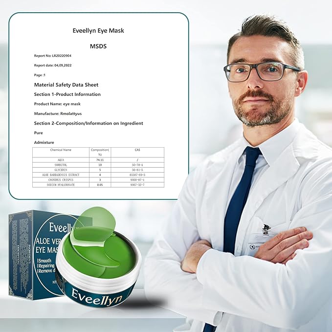 Under Eye Patches (60PCS), Aloe Vera & Collagen Eye Mask, Eye Patches for Puffy Eyes, Anti-Aging Eye Mask for Puffiness, Under Eye Mask for Dark Circles and Eye Bags, Hydrating Eye Gel Pads(green)