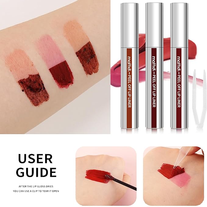 3PCS Lip Stain Liner, Long Lasting lip liner Long