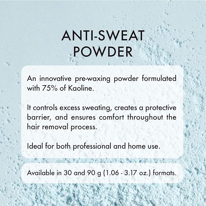 Italwax Help Line Anti-Sweat Powder 1.06 oz (30g) – Soothing Kaolin Formula – Prepares Skin for Waxing – Controls Moisture – For Professional and Home Use