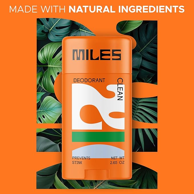 Miles Kids Deodorant for Boys and Girls - Aluminum Free Deodorant for Kids and Teens, Natural, Hypoallergenic, Made in USA - Clean Scent - 2-Pack