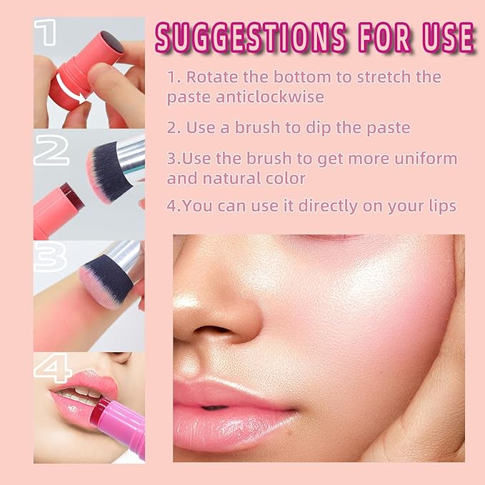 2PCS Cooling Water Jelly Tint Blush Stick Lips Cooling