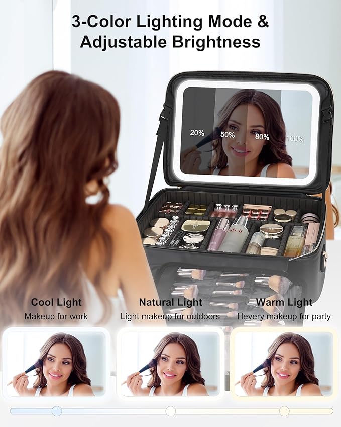 Relavel travel makeup bag with