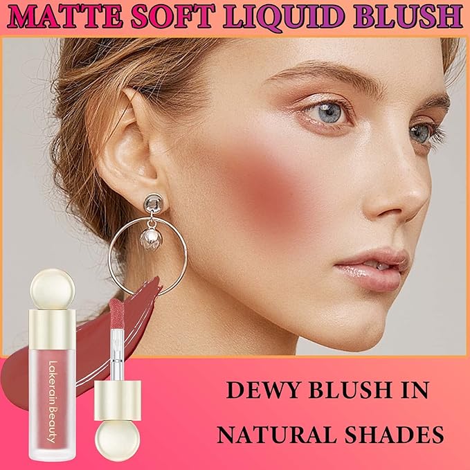 Matte Soft Liquid Blush,Waterproof Long Lasting Moisturizing Velvet Blushes Makeup（#04）