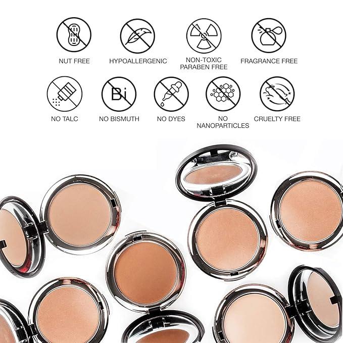 bellapierre Compact Mineral Foundation SPF 15 | Vegan & Cruelty Free | Full Coverage | Hypoallergenic & Safe for All Skin Types | Oil & Talc Free - 0.35 Oz - Nutmeg