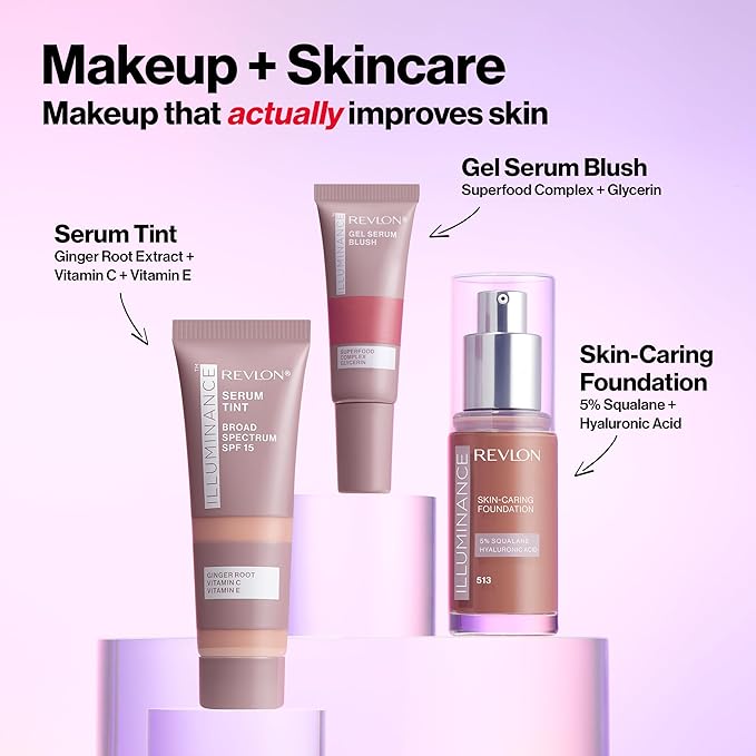 Revlon Illuminance Tinted Serum, Triple Hyaluronic Acid, Evens Out Skin Tone Over Time and Hydrates All Day, SPF 15, 509 Sandalwood, 0.94 fl oz.