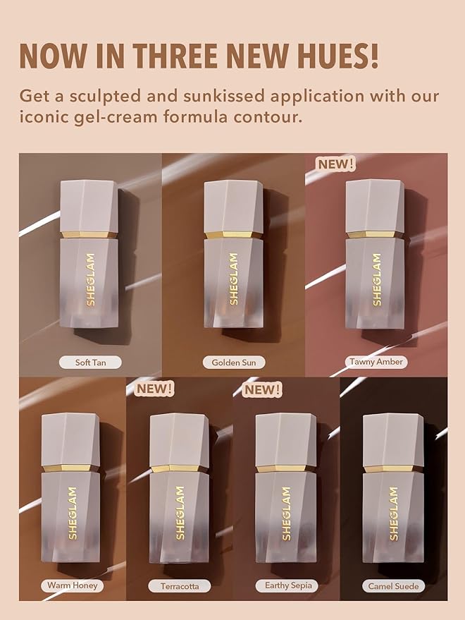 SHEGLAM Sun Sculpt Cool Toned Liquid Contour Stick Long Lasting Cream Bronzer Makeup - Terracotta