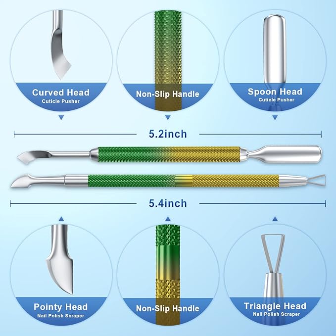 2PCS Metal Yellow-Green Gradient Cuticle