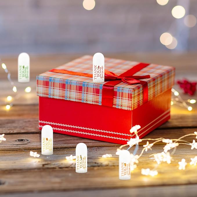 50 Pcs Thank You Gifts Mini Lip Balm Pack Lip Moisturizer Assorted Flavors Dry Lip Care Products for Teacher Baby Shower Coworkers Friend