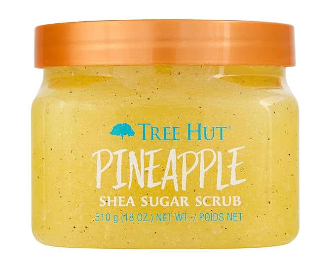 Tree Hut Shea Sugar Scrub - Pineapple - 18 oz - Exfoliating Body Scrub for Smooth, Glowing Skin - Made with Real Sugar and Shea Butter