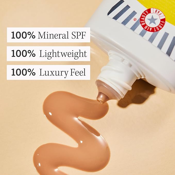 First Aid Beauty Weightless Liquid Mineral Sunscreen with Zinc Oxide SPF 30 – Luxuriously Light for Everyday Use – 1.5 oz