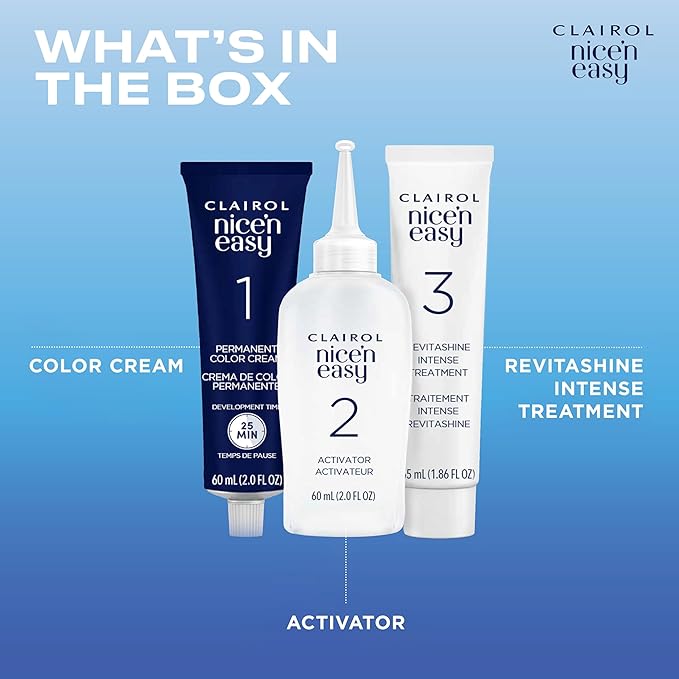 Clairol Nice'n Easy Permanent Hair Dye, 3RV Darkest Burgundy Violet Hair Color, Pack of 1