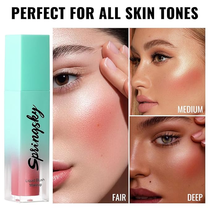 Liquid Blush, Soft Moisturizing Matte Blush, Blendable Face Dry Rose