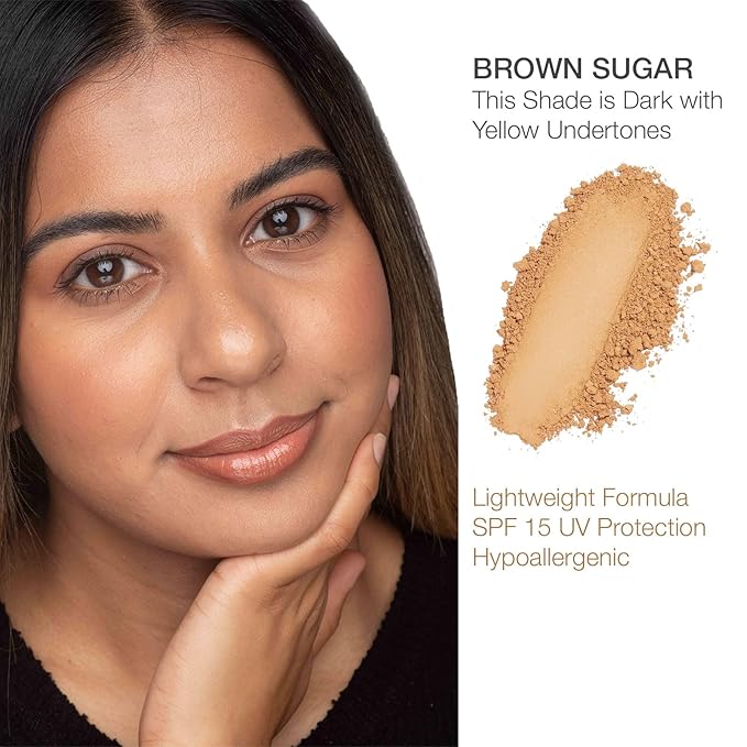 bellapierre Compact Mineral Foundation SPF 15 | Vegan & Cruelty Free Natural Makeup | Full Coverage Matte Foundation | Hypoallergenic | Oil & Talc Free - 0.35 Oz - Brown Sugar