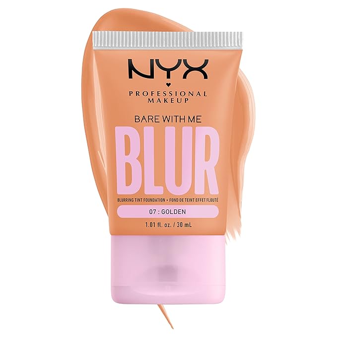 NYX PROFESSIONAL MAKEUP Bare With Me Blur Skin Tint Foundation Make Up with Matcha, Glycerin & Niacinamide - Golden